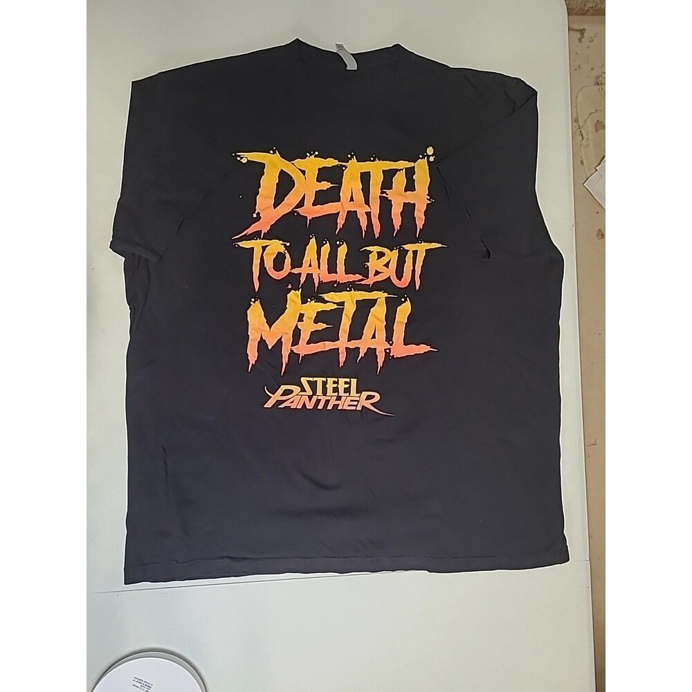 Steel Panther Death To All But Metal Shirt Mens 3XL Black Band Graphic Tee(AA61)